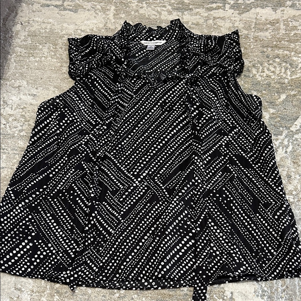 Counterparts Black and White Patterned Blouse